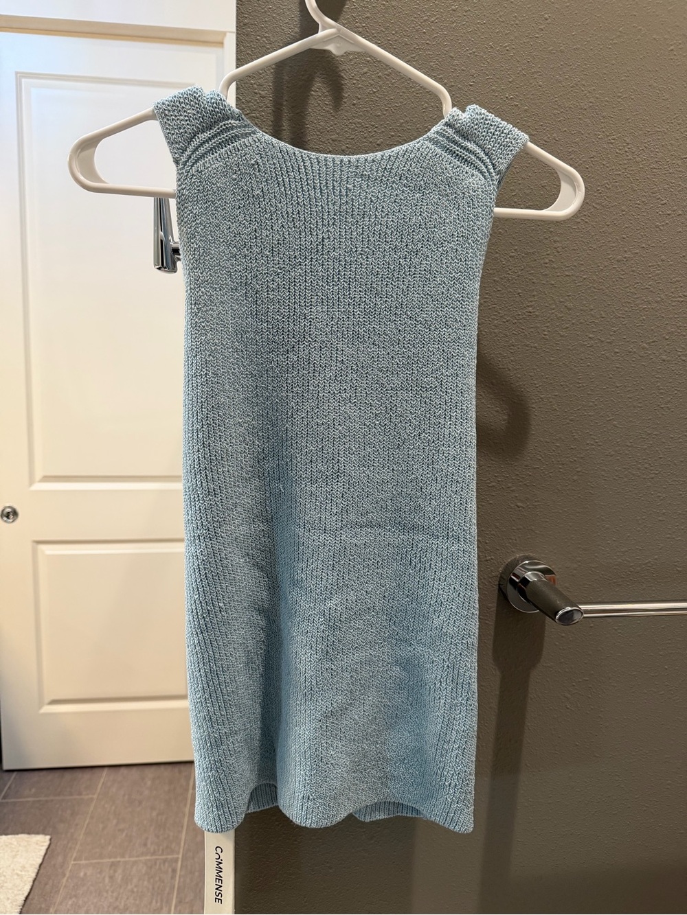 Commense Light Blue Sleeveless Scoop Neck Knit Top